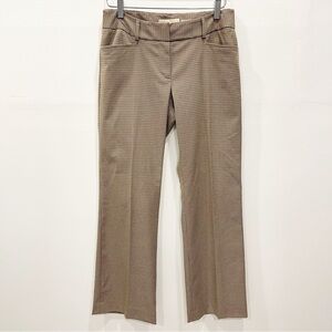 Michael Kors Grammercy Fit Herringbone Trouser Pants Tan Brown Size 8